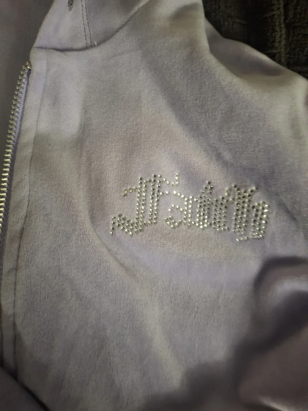 No Boundaries Light Lavender Rhinestone Zip Hoodie